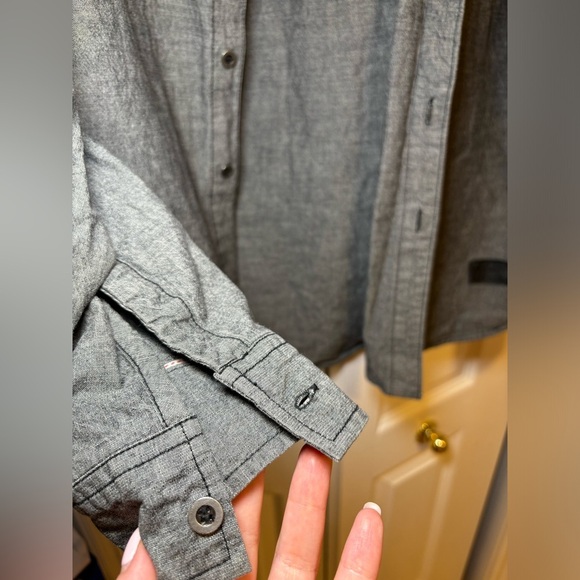 Billabong - Men's Gray Denim Button-Up LongSleeve Shirt Jacket Casual Surf Style - Picture 7 of 7